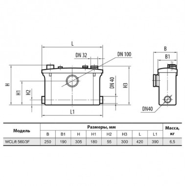 Канализационная станция SPRUT WCLift 560/3F